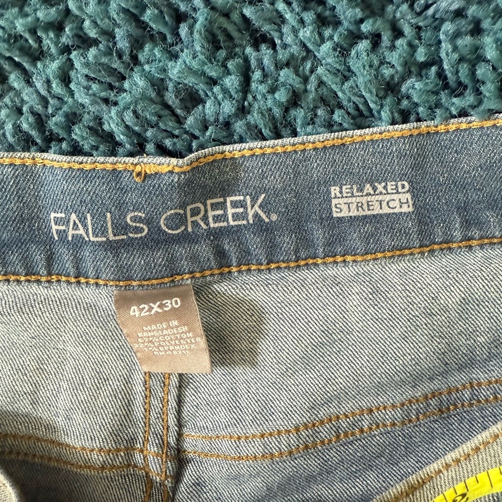 Falls Creek Men’s Light Blue Relaxed Stretch Denim Jeans Size 42 - Picture 4 of 10